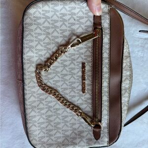 Michael Kors Tan and Brown Zip Pouch